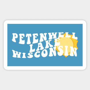 Sunshine in Petenwell Lake Wisconsin Retro Wavy 1970s Summer Text Magnet